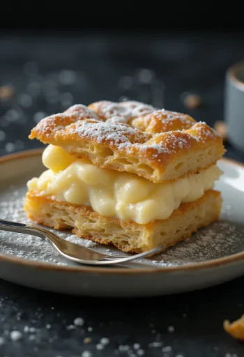 Γλυκό κρέμας βανίλιας κομμένο σε φέτες