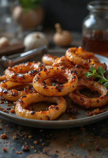 Ψητά κρεμμύδια BBQ σερβιρισμένα