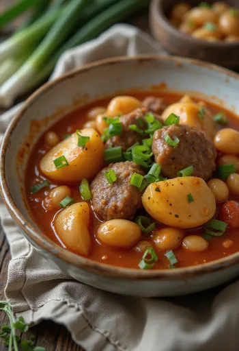 Dobradinha με πατάτες, πλούσιο πιάτο με καπνιστό χοιρινό και φασόλια