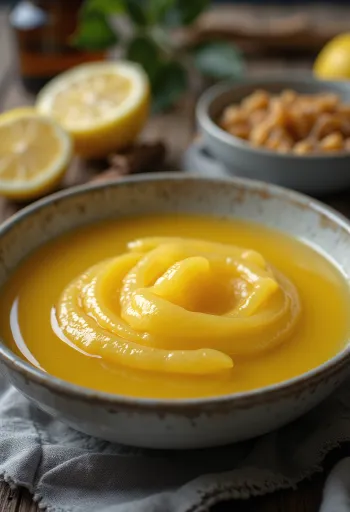 Σάλτσα λεμονιού με μέλι σερβιρισμένη