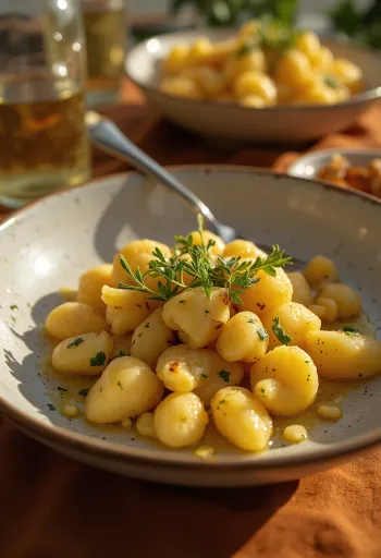 Νιόκι με δεντρολίβανο σερβιρισμένα