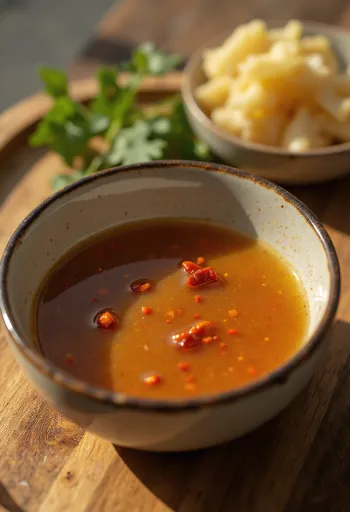 Σάλτσα τζίντζερ με μέλι σερβιρισμένη με ψητά λαχανικά