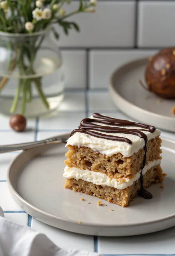 Τούρτα κάστανο χωρίς ζάχαρη με κρέμα μασκαρπόνε και μαύρη σοκολάτα