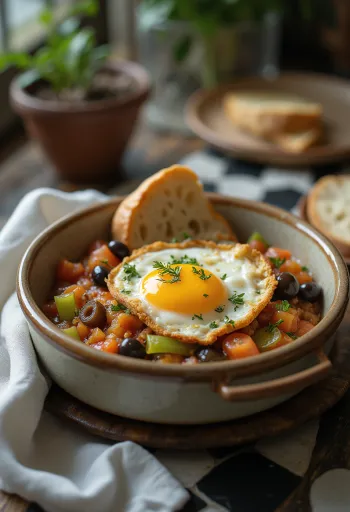 Καπονάτα στιλ Κατάνιας σερβιρισμένη με ψητή μελιτζάνα, σέλερι και ελιές