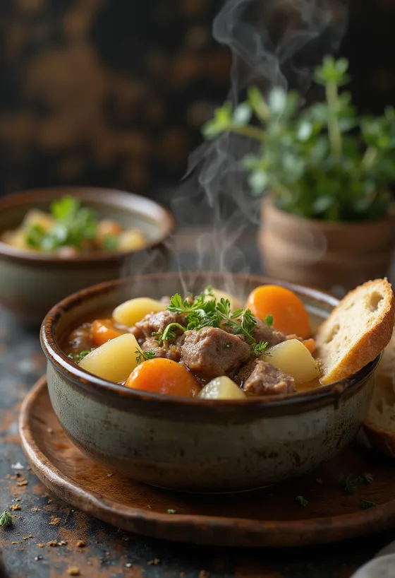 Irish Stew, παραδοσιακό ιρλανδικό φαγητό κατσαρόλας με αρνί και λαχανικά