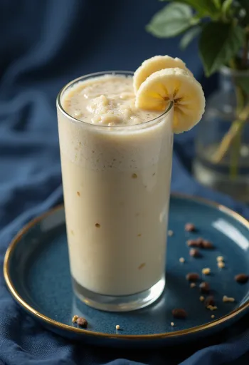 Smoothie μπανάνας σε ψηλό ποτήρι