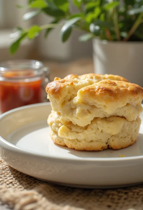Κλασικό scone, σερβιρισμένο με φρέσκο τσάι, μαλακό και χρυσοκαστανό