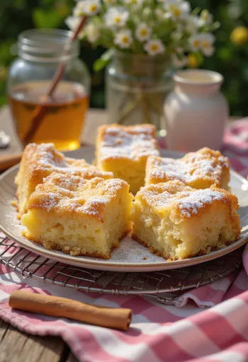 Γλυκό με μέλι και κανέλα σερβιρισμένο