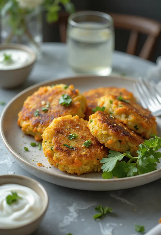 Frikadeller με λαχανικά, τηγανισμένα τραγανά