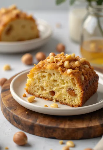 Φέτες με μέλι και φουντούκι σερβιρισμένες