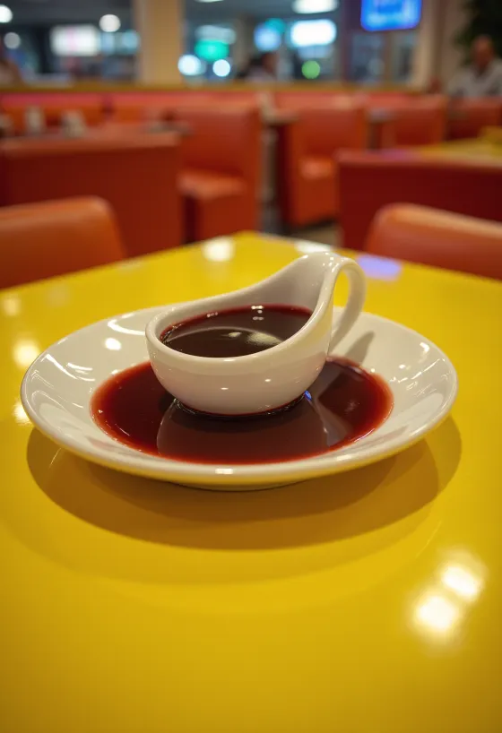 Σάλτσα κόκκινου κρασιού με πορτοκάλι σε μπολ με δεντρολίβανο