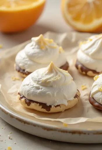 Μαρέγκες με μέλι και πορτοκάλι σερβιρισμένες