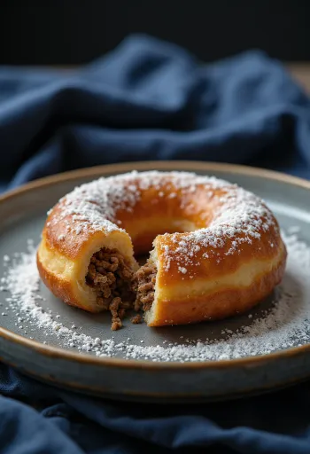 Αλμυρό ντόνατ γεμιστό με κιμά ελαφιού