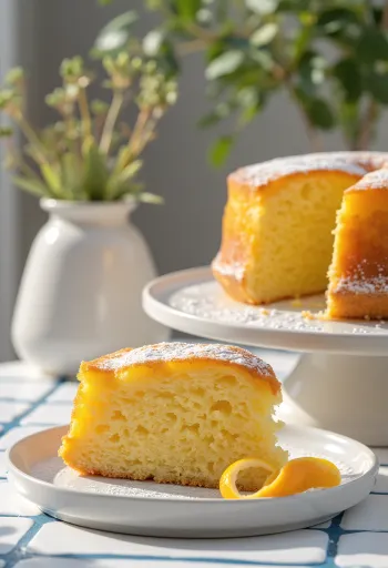 Κέικ πορτοκάλι σερβιρισμένο