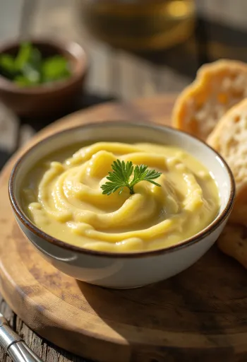 Σάλτσα σκόρδου Αϊολί σερβιρισμένη με φρέσκο ψωμί