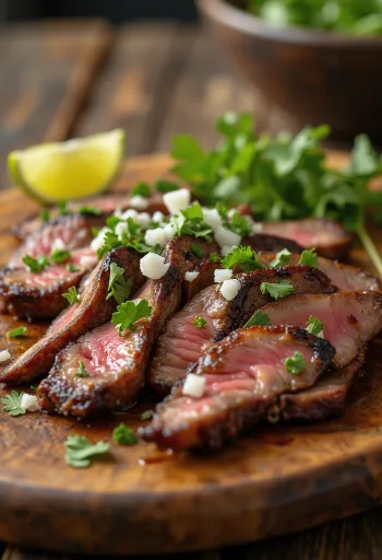 Carne asada σερβιρισμένο με τορτίγια και σαλάτα
