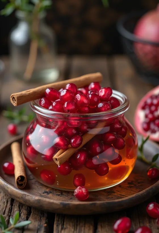 Γλυκόξινοι σπόροι ροδιού σερβιρισμένοι