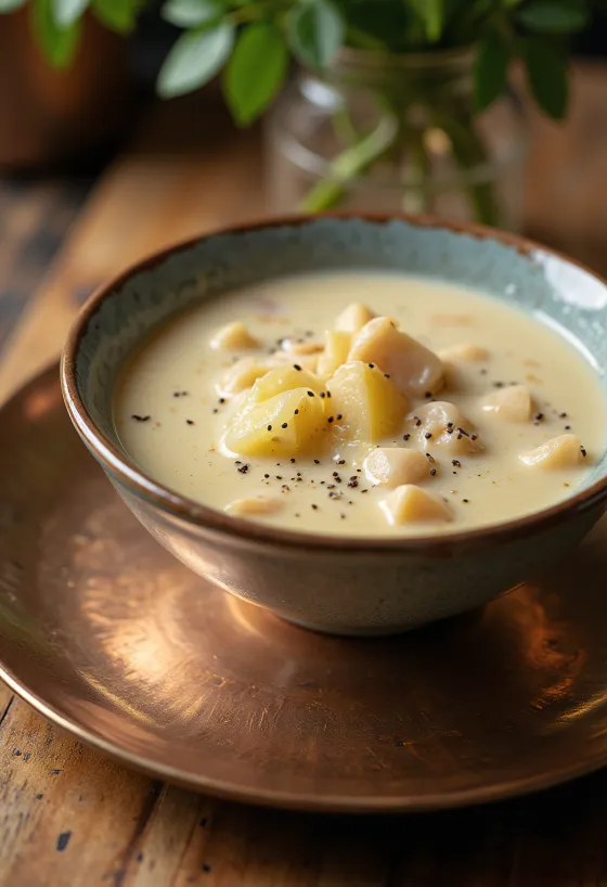 Cullen Skink σερβιρισμένο με πατάτες, με πλούσιες γεύσεις ψαριού