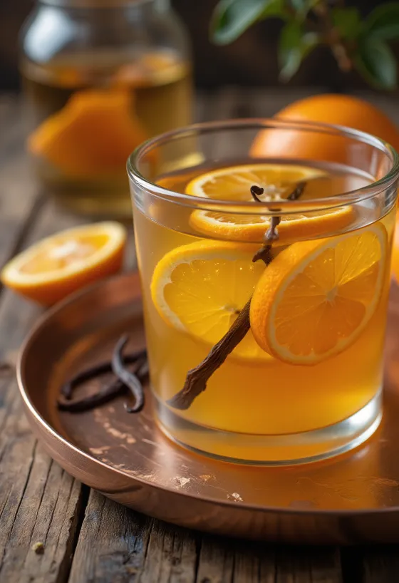 Cider πορτοκάλι-βανίλια σε ποτήρι