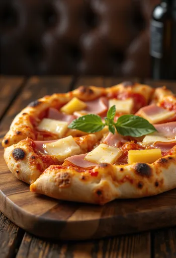 Πίτσα Hawaiian με ανανά και ζαμπόν