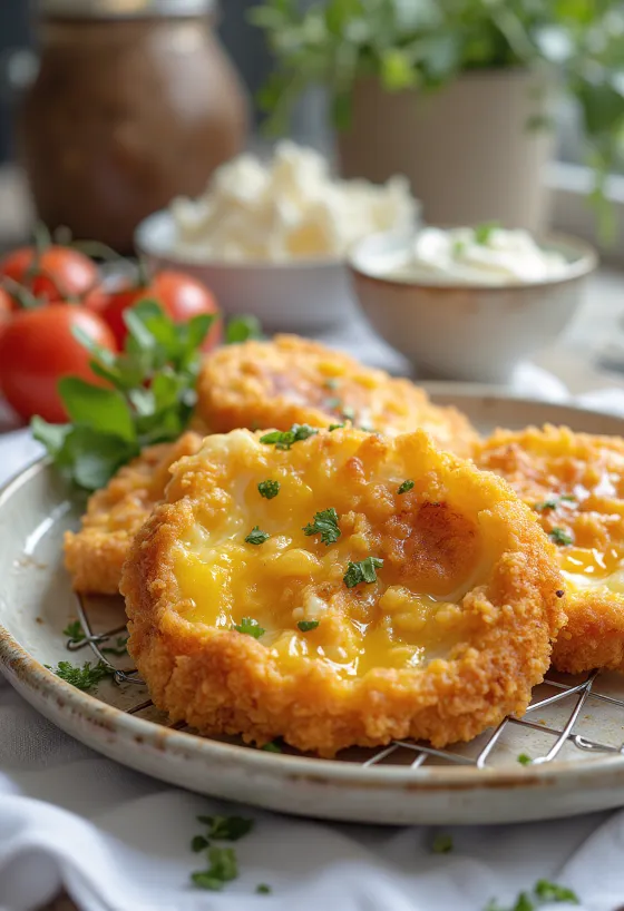 Μελιτζάνες πανέ σε τραγανή κρούστα, τηγανισμένες χρυσοκάστανες