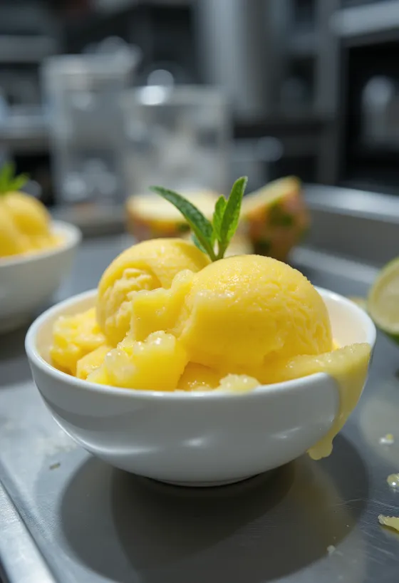 Σορμπέ Ανανά σπιτικό δροσιστικό επιδόρπιο