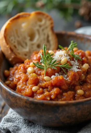 Πέστο λιαστής ντομάτας σερβιρισμένο