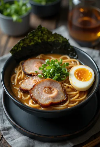 Chashu ramen σε ιαπωνικό στυλ σερβιρισμένο