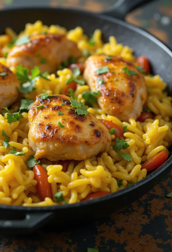 Arroz con Pollo, πικάντικο κοτόπουλο με ρύζι σερβιρισμένο με κόλιανδρο