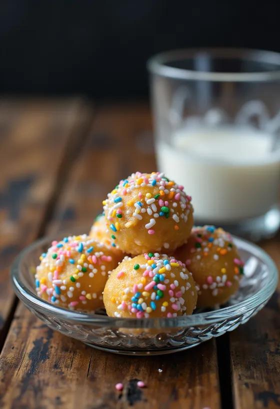 Μπαλάκια πονς κυλισμένα σε πολύχρωμη τρούφα