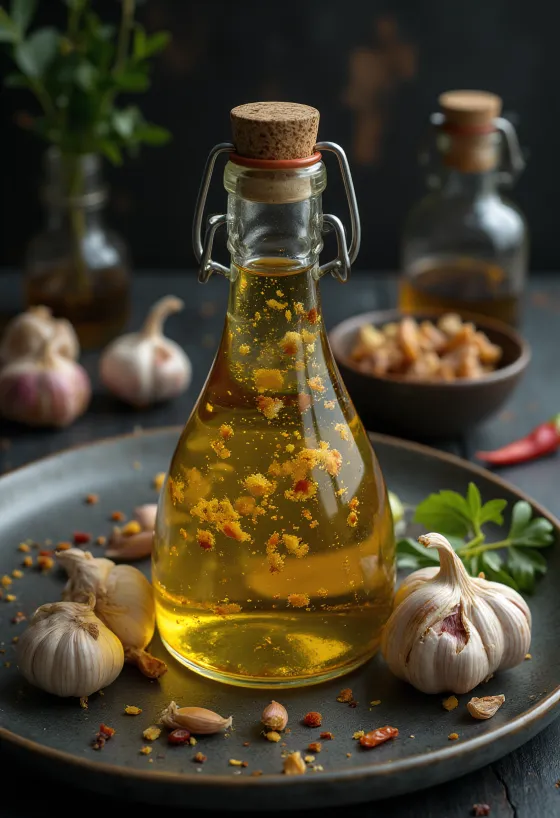 Καυτερή σάλτσα σκόρδου σερβιρισμένη