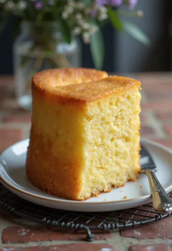 Φέτα από αφράτο παντεσπάνι βανίλιας