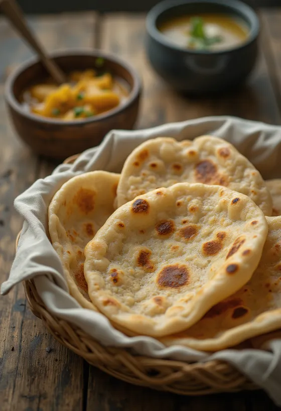 Φρεσκοψημένο σπιτικό ψωμί chapati