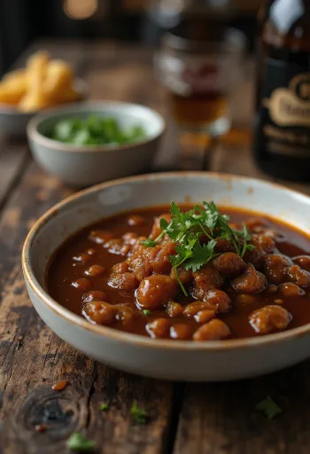 Πικάντικη σάλτσα ταμάρινδου σερβιρισμένη με ψητά κρέατα