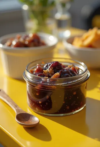 Chutney σύκου, σάλτσα ινδικής βάσης, με πικάντικες και ξινές γεύσεις