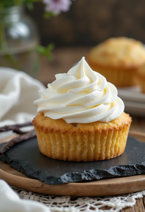 Φρεσκοψημένα cupcakes βανίλιας χωρίς ζάχαρη