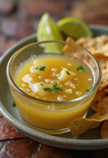 Σάλτσα λάιμ με τεκίλα σερβιρισμένη