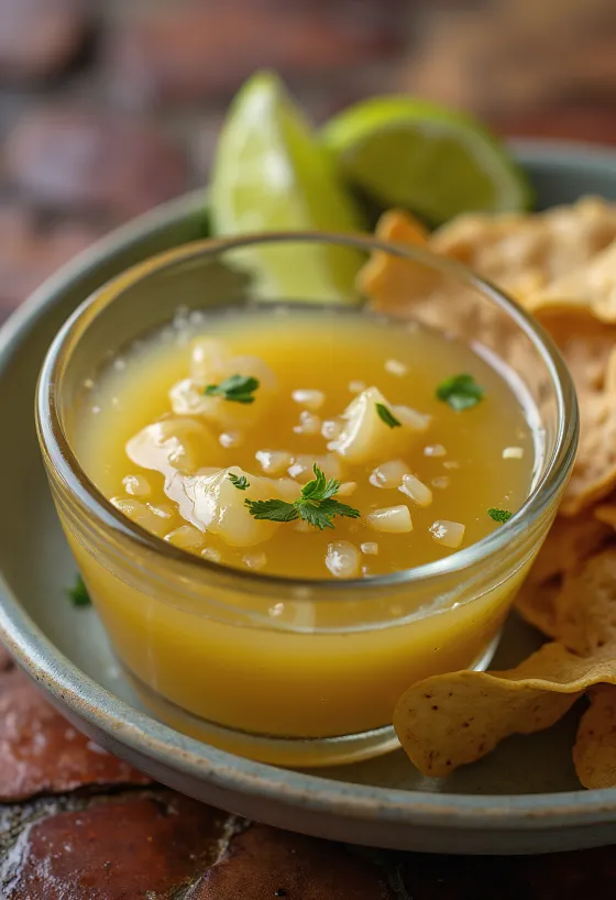 Σάλτσα λάιμ με τεκίλα σερβιρισμένη