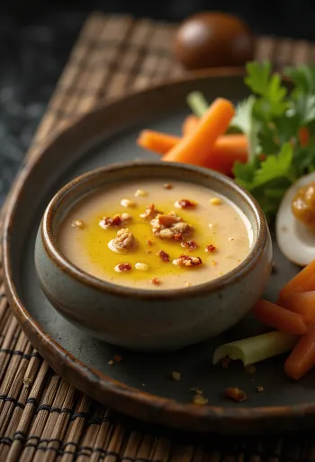 Bagna cauda με λάδι καρυδιού, σερβιρισμένη με λαχανικά