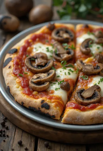 Pizza ai Funghi di Bosco με άγρια μανιτάρια και μοτσαρέλα