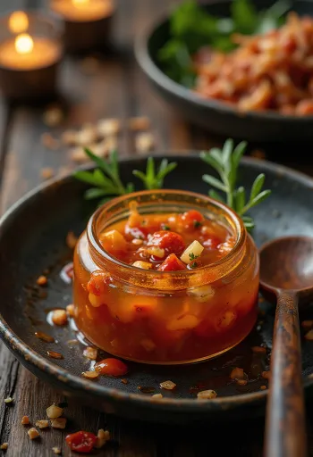 Γλυκιά σάλτσα τσίλι σερβιρισμένη