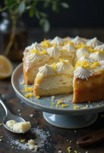 Κλασική τούρτα με ανθότυρο πασπαλισμένη με άχνη ζάχαρη