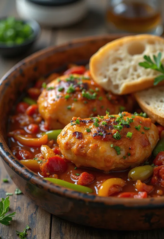 Cacciatore με καυτερές πιπεριές, φρεσκοσερβιρισμένο