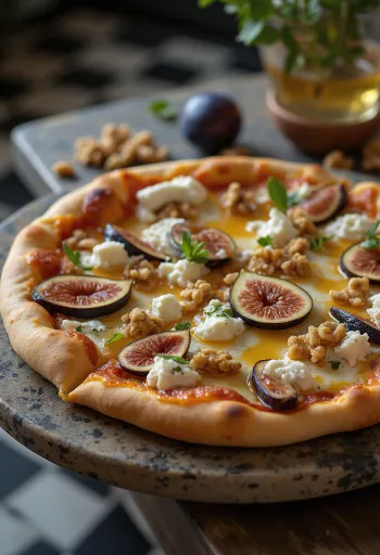 Pizza ai fichi e miele με φρέσκα σύκα και γκοργκοντζόλα