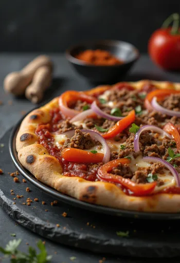 Pizza Algerienne σερβιρισμένη
