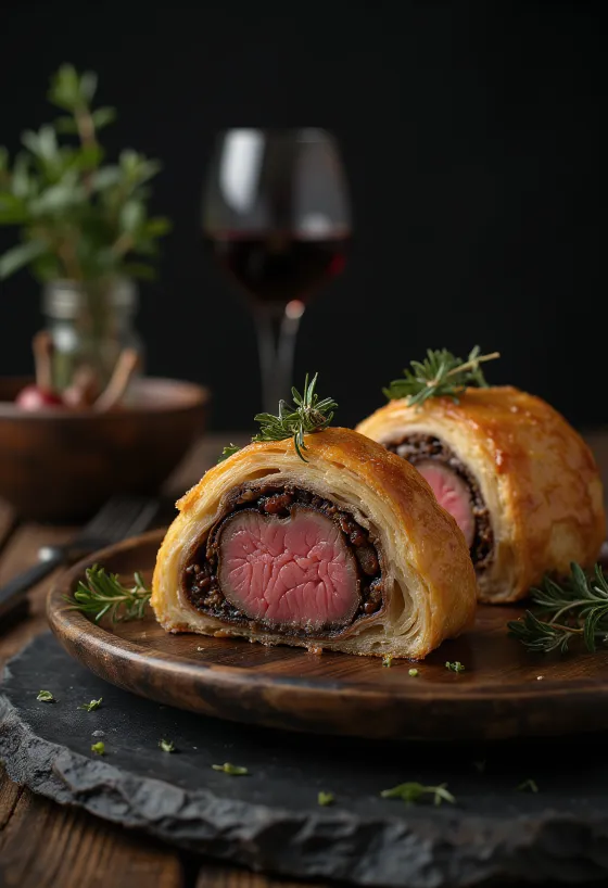 Beef Wellington σερβιρισμένο