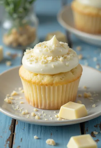 Φρεσκοψημένα cupcakes λευκής σοκολάτας