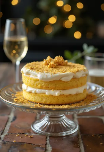 Χρυσή τούρτα με κομψή διακόσμηση