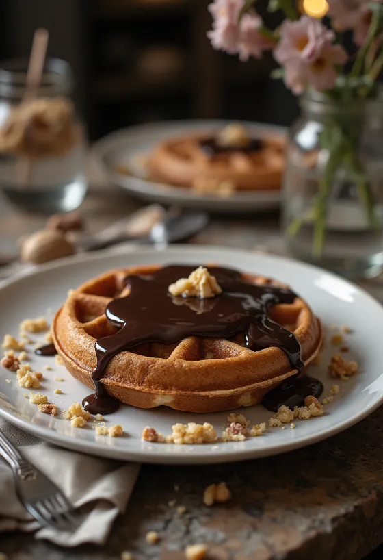 Βάφλες Sacher σερβιρισμένες