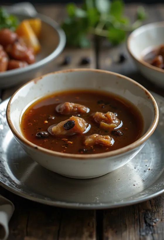 Σάλτσα Adobo σερβιρισμένη με ψητό κοτόπουλο και ρύζι
